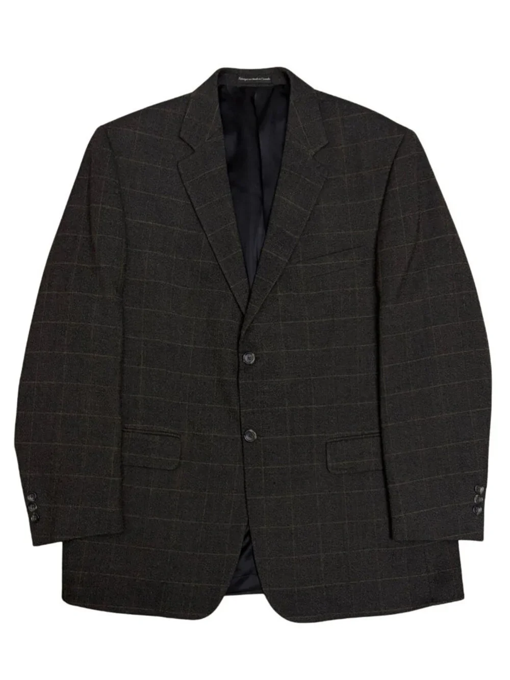 OSCAR DE LA RENTA Wool Blazer Sport Coat Plaid Business Casual Jacket Mens 44R